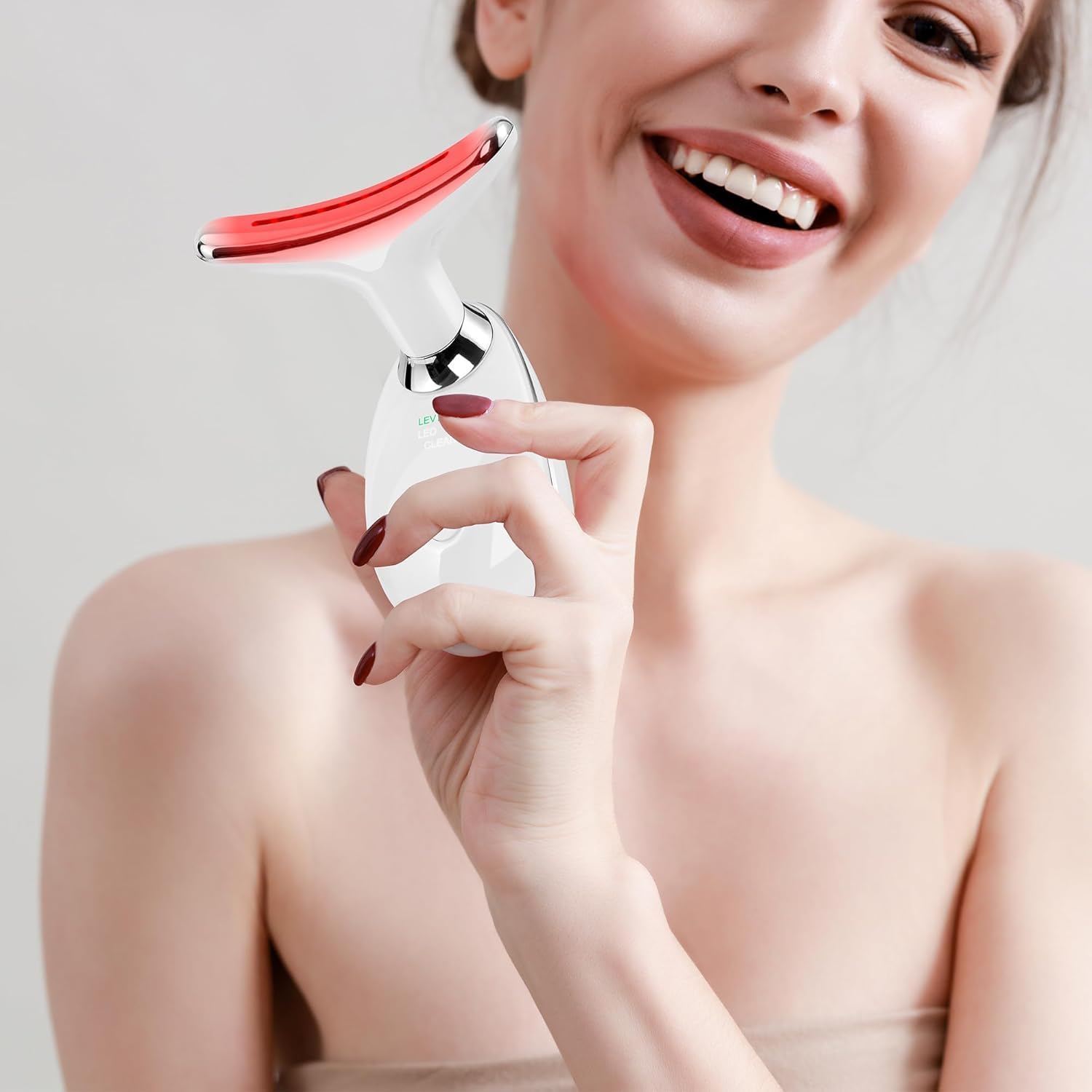 Face Neck Sculpting Wand Tool LED Light Therapy Massager for Lifting Toning Skin Anti Aging Gift