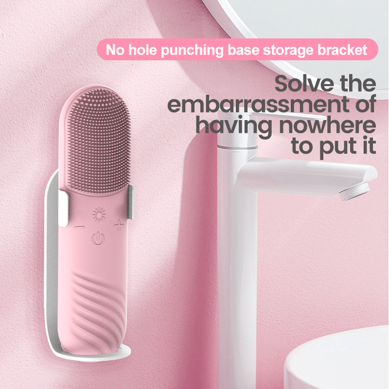 Portable Ultrasonic Electric Face Cleaning Brush Waterproof Silicone Spin Roller Sonic Massager LED Light Exfoliators Feature