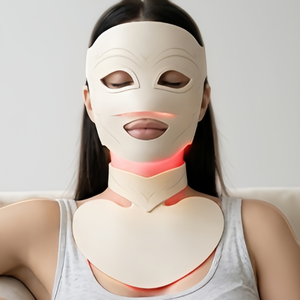 Private Label Wireless Face and Neck Led Mask 4D Red Light &amp; Green Light Therapy Facial and Neck Beauty Device Set for Women
