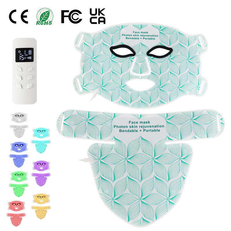 7 Colors LED Red Light Therapy Facial Mask Skin Rejuvenation Anti Aging Beauty Mask for Face Neck Home Skin Care Beauty Device