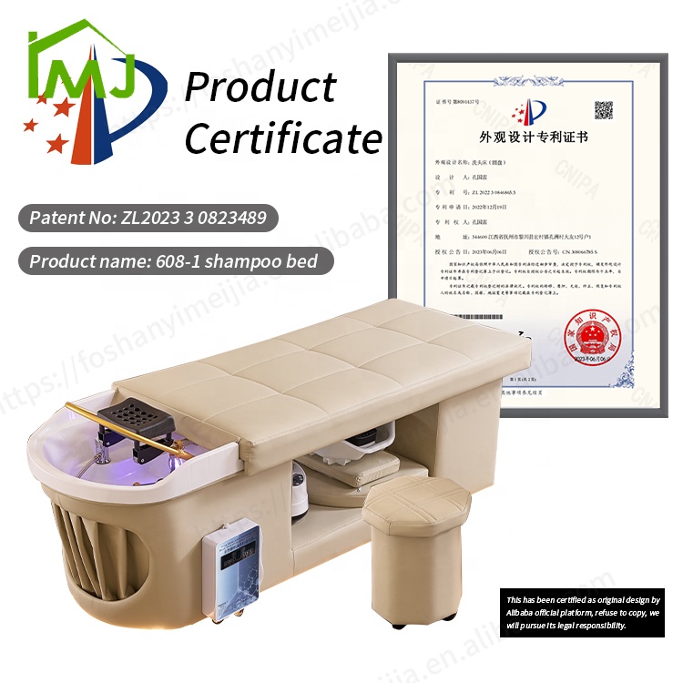 Factory Beauty Salon Hair Washing Head Spa Massage Table Shampoo Bed With LED