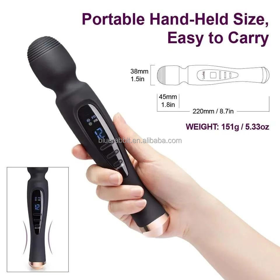 Luxury Personal Wand Massagers with LED Display Wholesale Wand Vibrators Body Neck Back Massage Powerful LED Wand Massagers