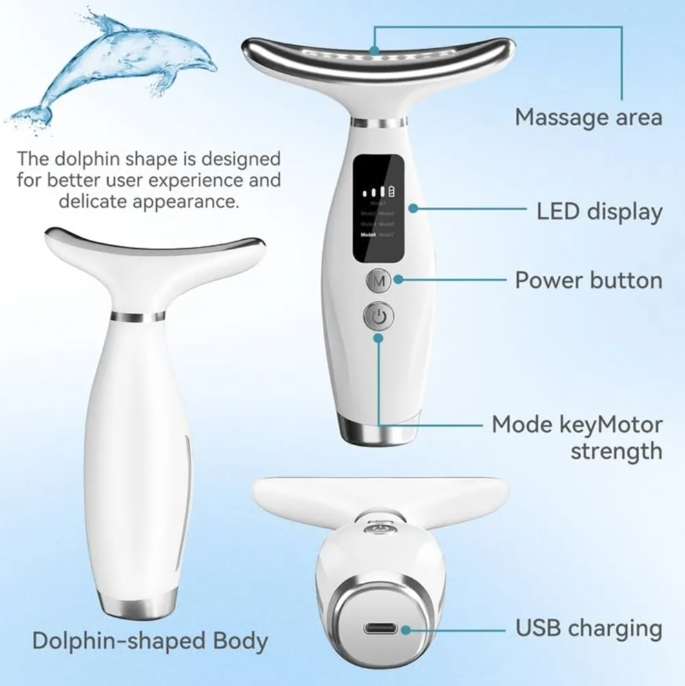Neck Face Massager With Vibration And Thermals Face Sculpting Tool For Double Chin And Skin Care