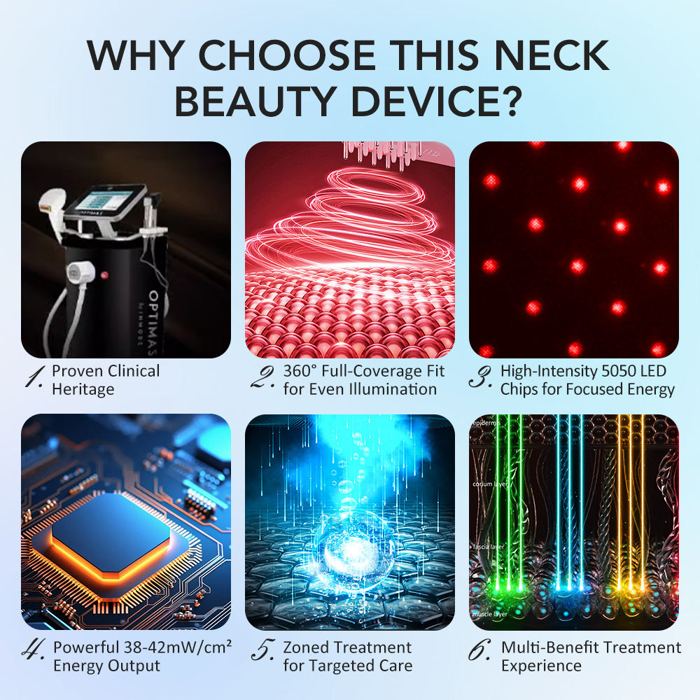 Wholesale Home Beauty Red Light Blue Light Remote Control Vertical Anti-Aging Photon Neck Beauty Device