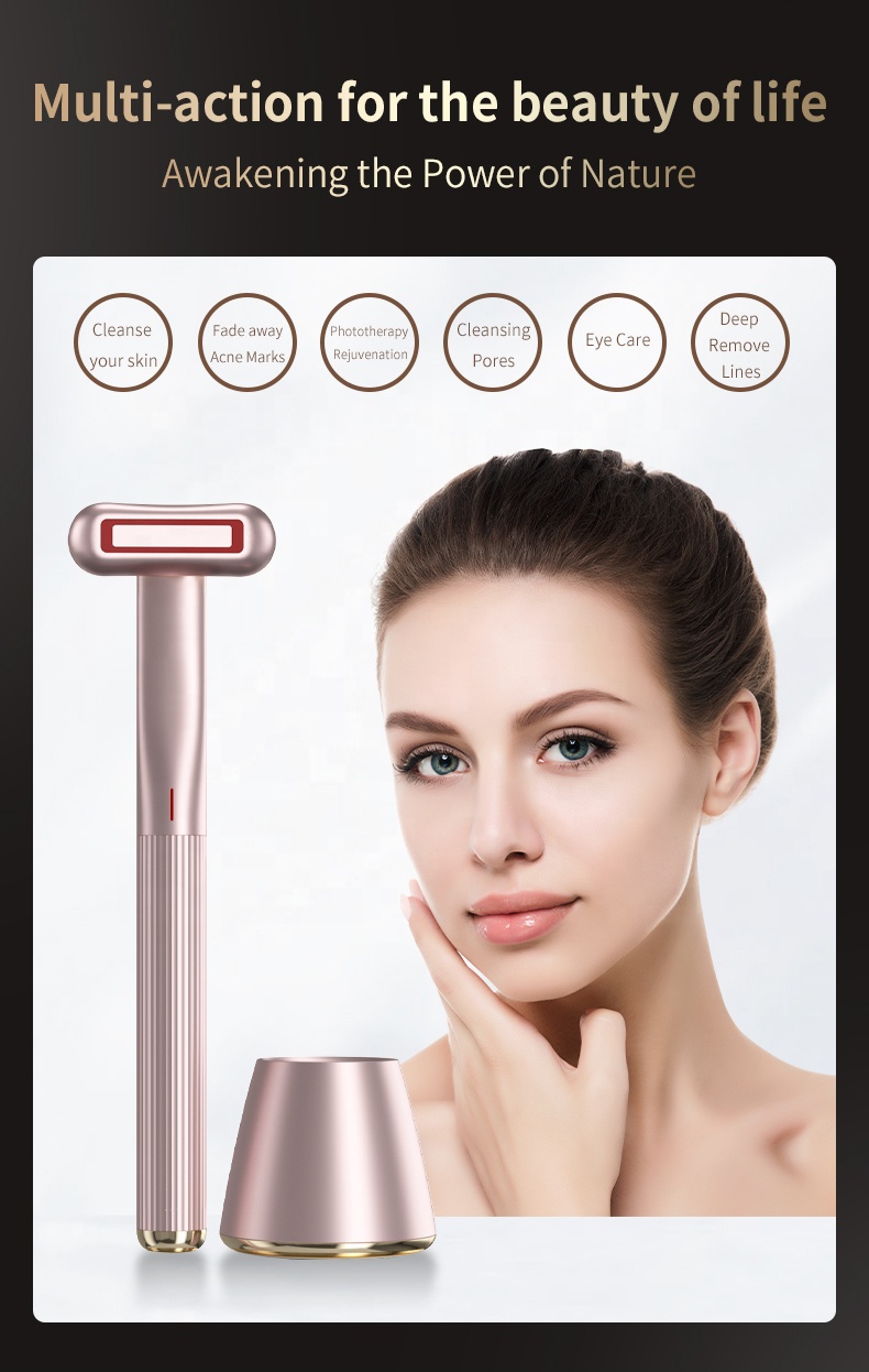 4-in-1 Radiant Renewal Skincare Wand LED Eye Skincare Wand Home Use Beauty Device Facial Eye Beauty Massage Red Light
