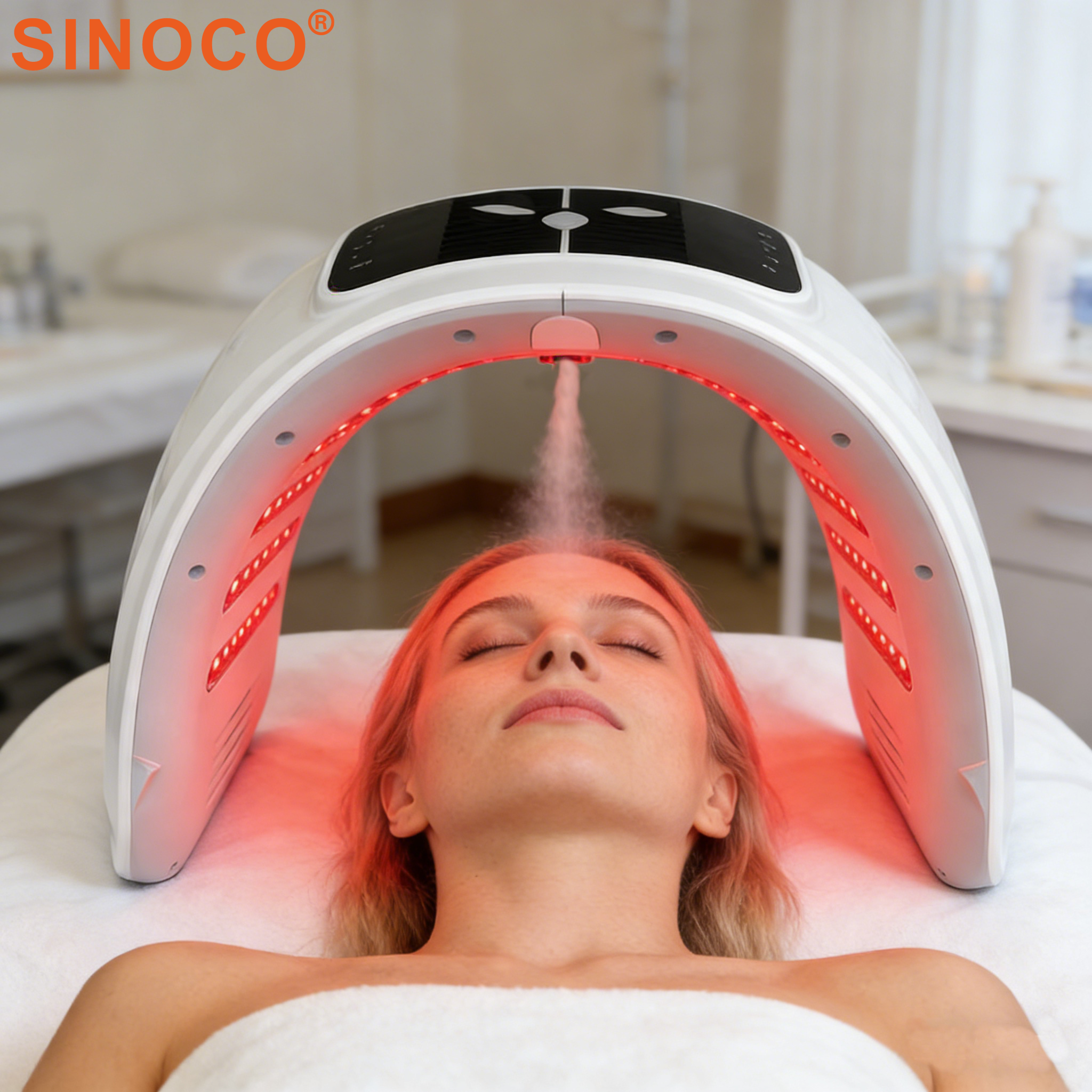 Cost-effective Portable 7 Colors Spray PDT Lightning Folding Beauty Machine Led Light Therapy for Facial Treatment Pain Relief
