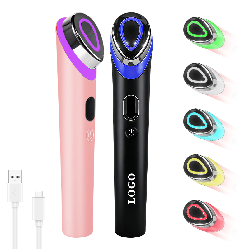 Portable Eye Massage Equipment Vibration &amp; Red Blue LED Ionic Skincare Under Eye Facial Massager Electric Eye Massager Wand