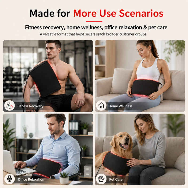 Magique Power Home Use Red Light Device Hand Held 660nm 850nm Red Light Therapy Belt LED Body Waist Wrap