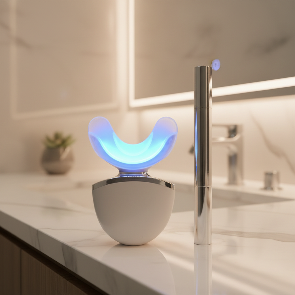 Professional Blue Light LED Teeth Whitening Device Wireless Rechargeable Fast Whitening System for At-Home Oral Beauty Care