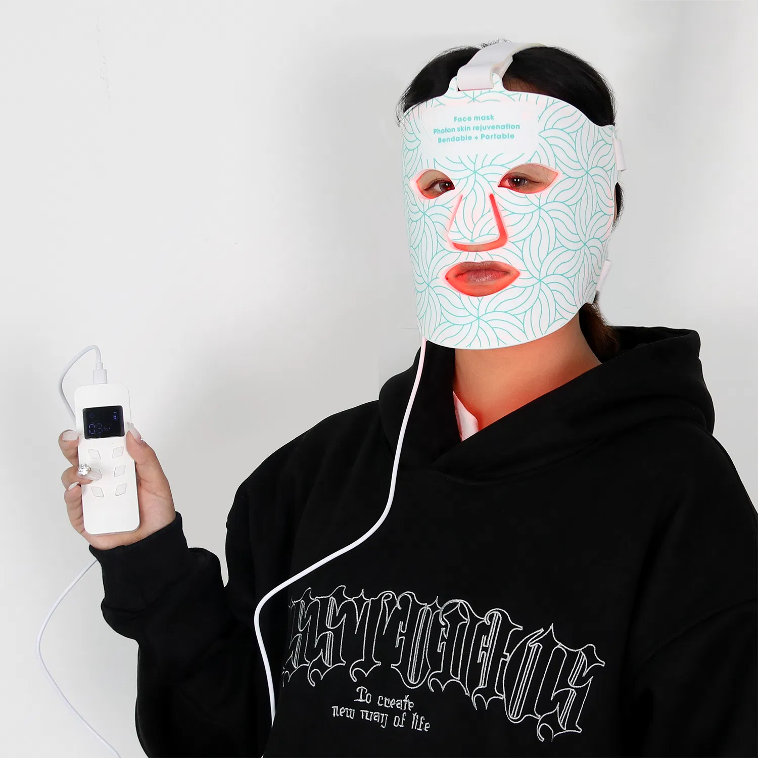 LED Light Therapy Silicone Face Mask 4 Colors Red Infrared Facial Skin Rejuvenation Anti Aging Beauty Products Skin Care for Home Use OEM ODM Manufacturer