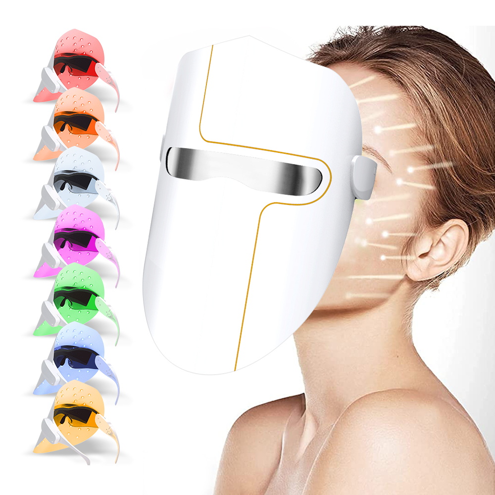 Rechargeable Wireless Beauty Infrared Skin Rejuvenation Face Light Home Portable 7 Color Photon Led Beauty Therapy Facial Mask