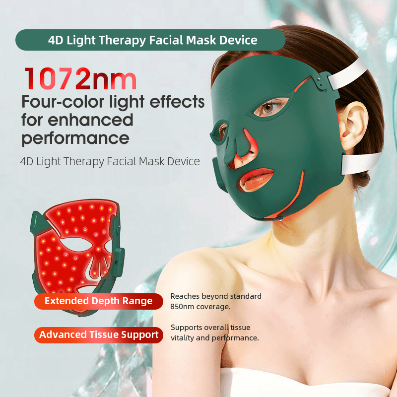 Redfy Rechargeable Wireless Flexible Face Skin Treatment Infra Led Photon Silicone Facial Beauty Device Red Light Therapy Mask