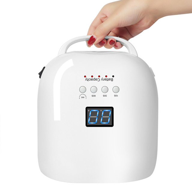 86W Rechargeable Nail Lamp With Handle Red Dryer Wireless Cordless UV Nail LED Nail Lamp