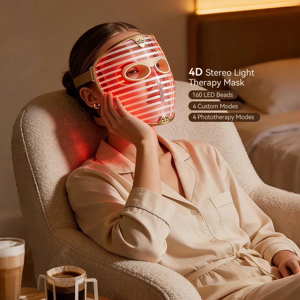 Wholesale Customization Clinical 4 Colors Red Light Therapy Face Mask for Anti-Aging Wrinkle Reduction 460nm 605nm 630nm 850nm LED Facial Mask OEM Manufacturer