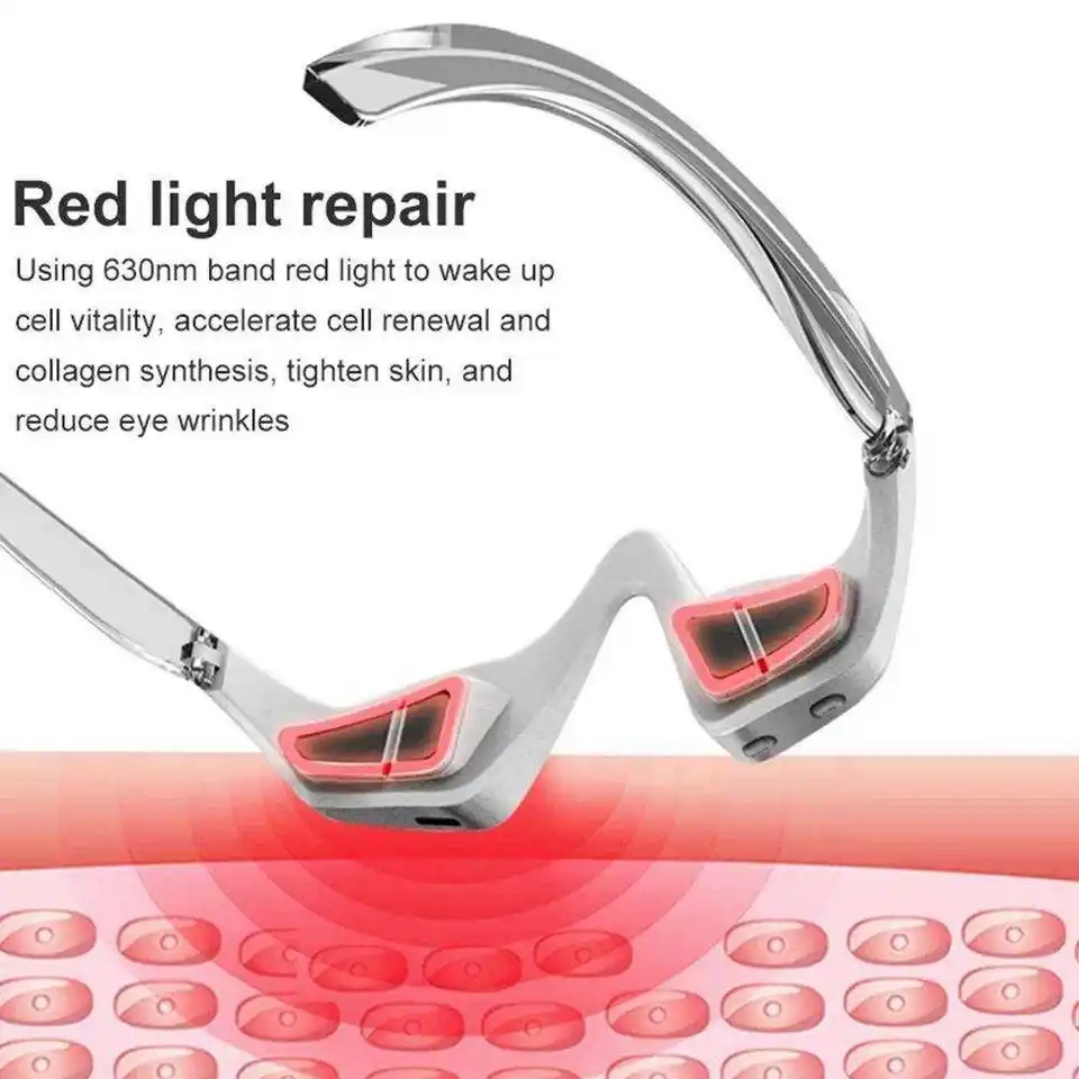 Facial Red Light Beauty Eye Massager Light Therapy Eye Beauty Wand for Facial Skincare Wand Purple &amp; White Rejuvenation Tool