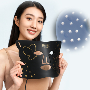Wireless 360 Led Photon Light Beams Therapy Neck and Face Massager Soft Silicone Facial Beauty Mask