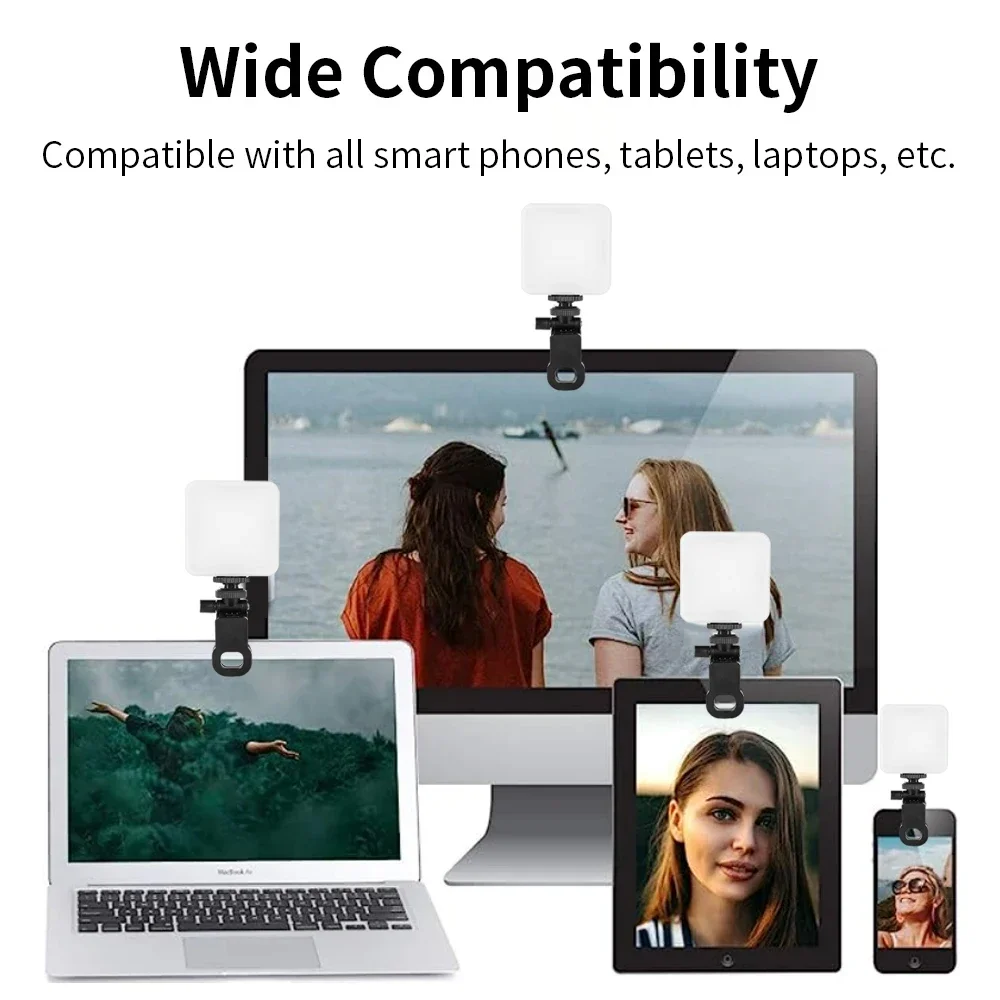 M88 MJ88 Clip-On RGB LED Fill Light Rechargeable Portable Video Light On-the-Go Content Creation Selfie Light for Beauty Camera