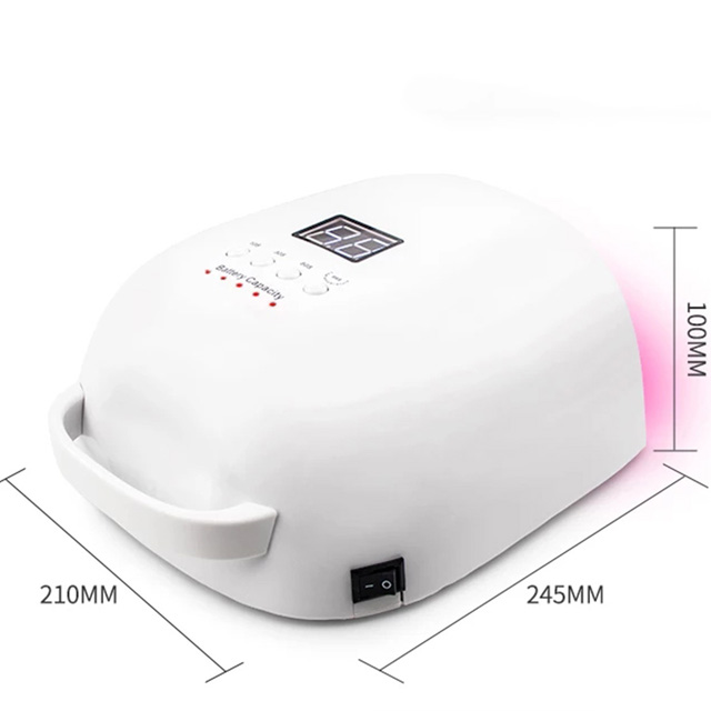 86W Rechargeable Nail Lamp With Handle Red Dryer Wireless Cordless UV Nail LED Nail Lamp
