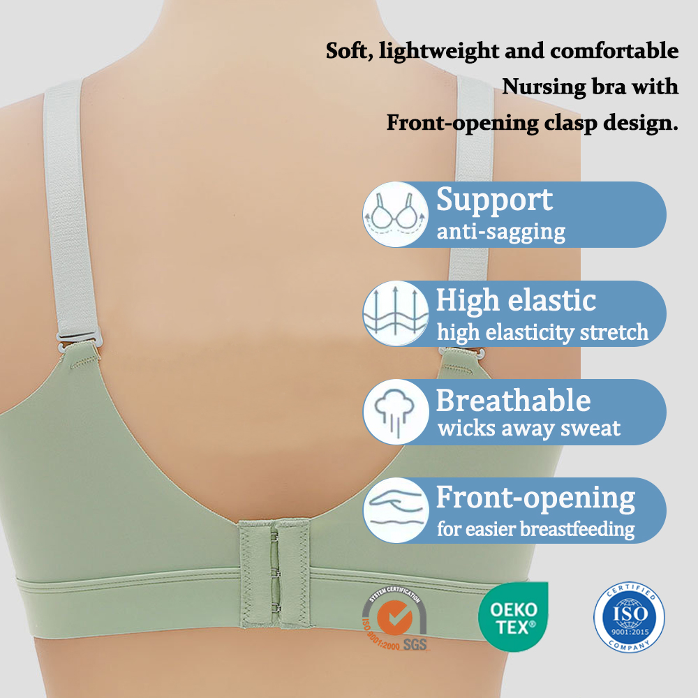Quality Control Seamless Wireless Breathable Polyamide Maternity Nursing Bras for Pregnancy Postpartum Daily Wear Women's