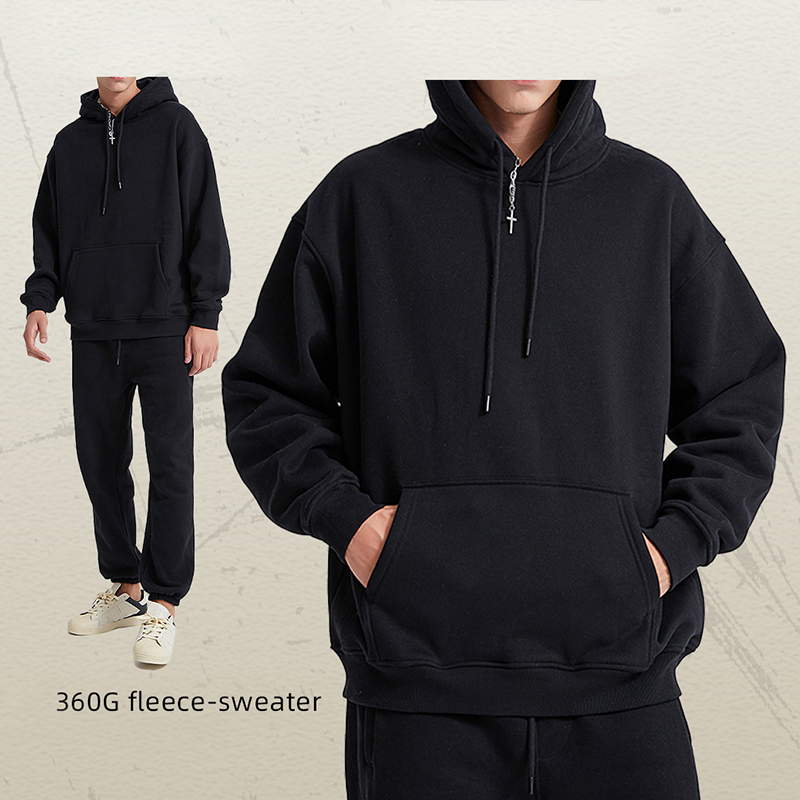 Women's High Quality Autumn Oversize Falling Shoulder Sleeves Sweatshirt Thick Knitted Hooded Hoodies Wholesale Low Price Custom
