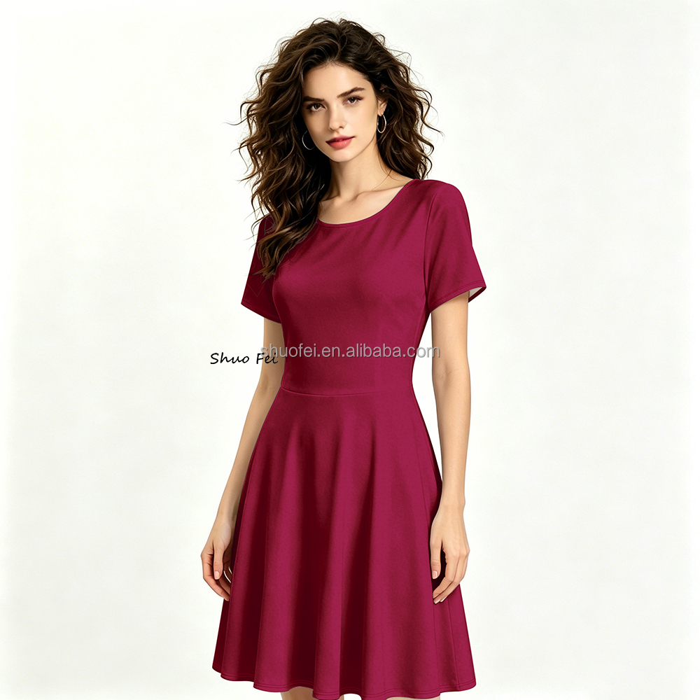 Women's Elegant Solid Plain Color Summer Dress