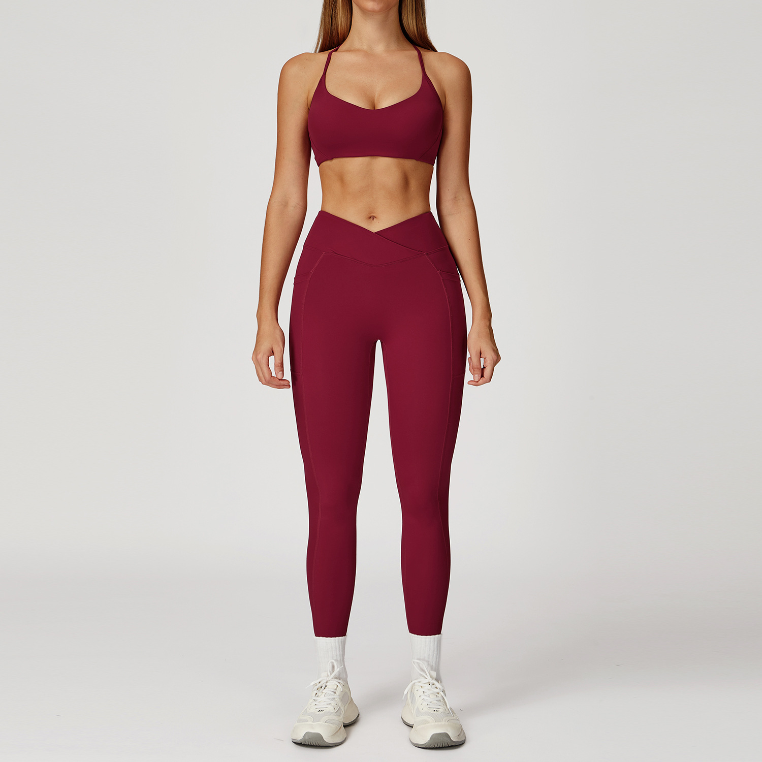 Wholesale Women's sports set Workout Two Piece Yoga Suit Gym Clothes Activewear Tracksuit fitness yoga sets for women gym