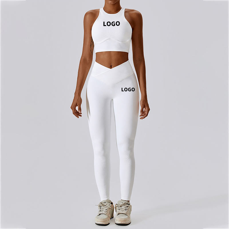 Women's Yoga Wear Spandex Yoga Leggings Workout Activewear Gym Fitness Sets Custom logo Available