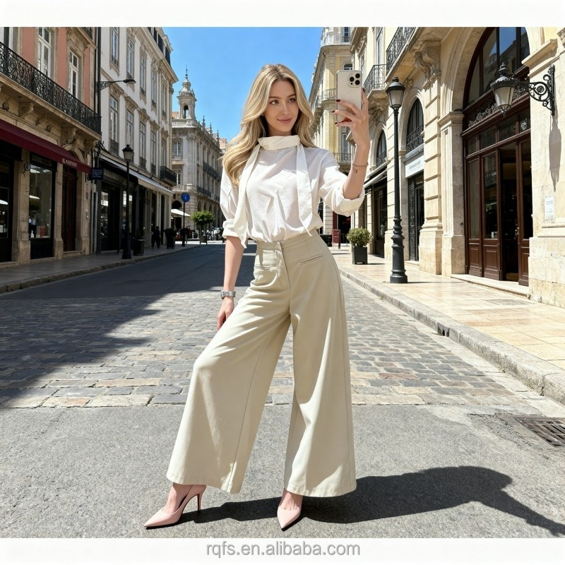 Women's Casual Textured Blouse Asymmetrical Collar Slim Fit Fashion Top Daily Wear Custom Logo OEM ODM