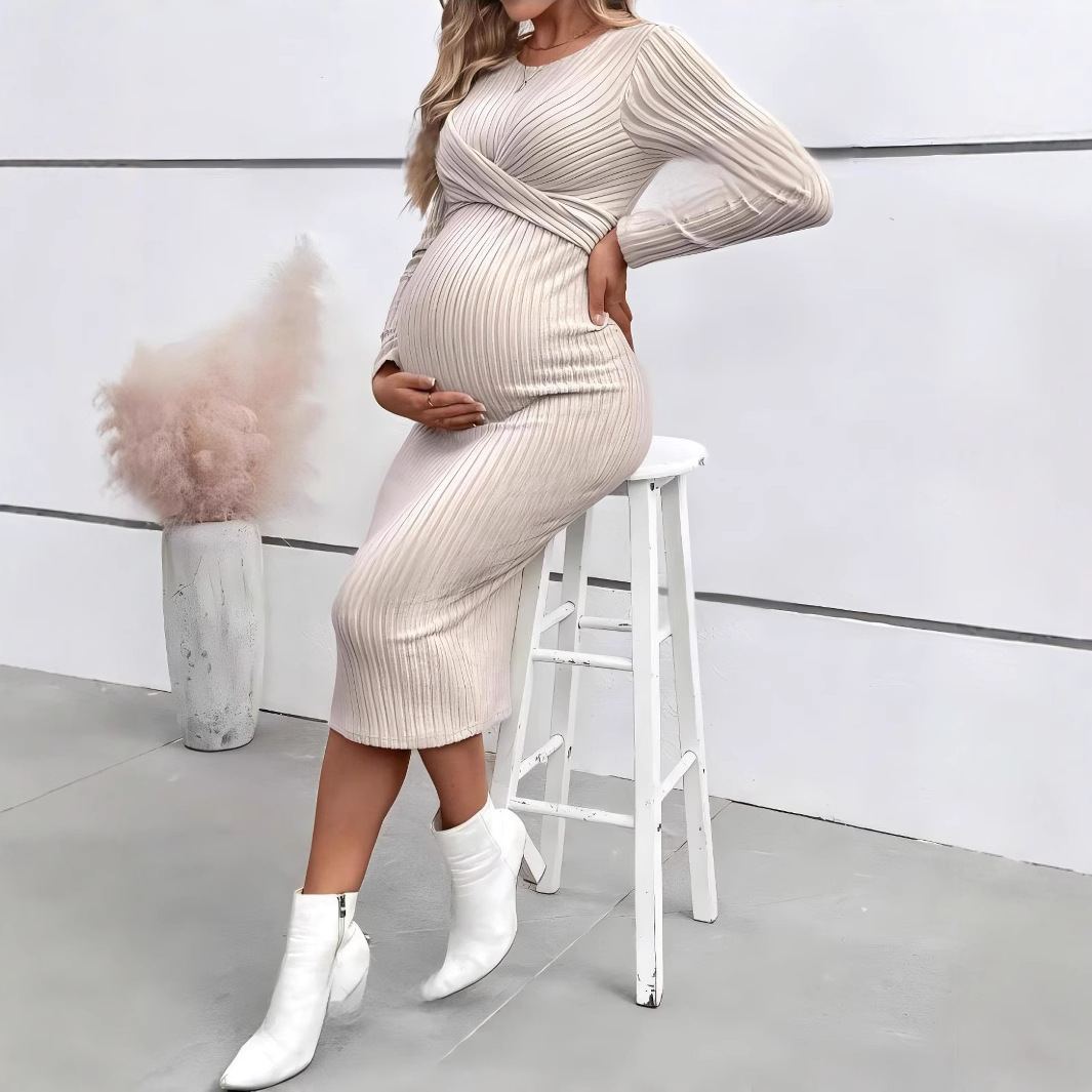 King Mcgreen Star Pregnant Women's Dress, Cross-border, Long-sleeved Pregnant Dress, Elegant