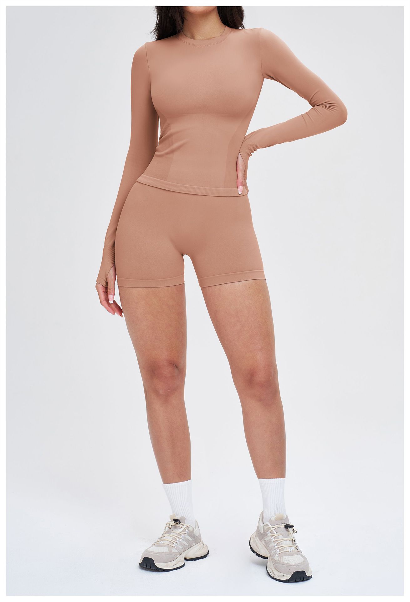 2026 Women's Yoga Gym Fitness 6-Piece Breathable Lightweight Sportswear Set High Quality Seamless Workout Outfits Elastic Waist