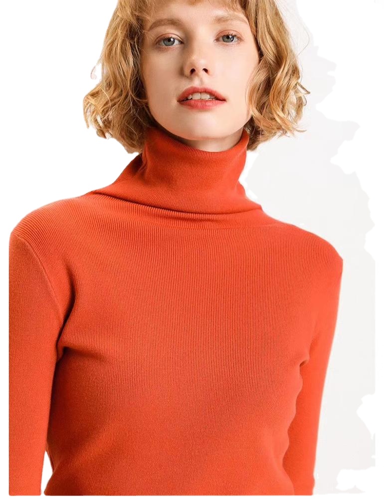 Wholesale Custom LOGO Sweater for Women Long Sleeve Turtleneck Ladies Clothes Girl Knitted Pullover Sweater Women