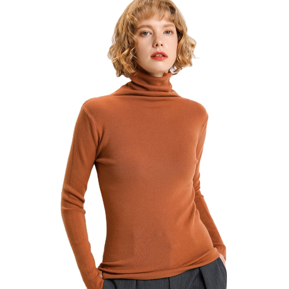Wholesale Custom LOGO Sweater for Women Long Sleeve Turtleneck Ladies Clothes Girl Knitted Pullover Sweater Women