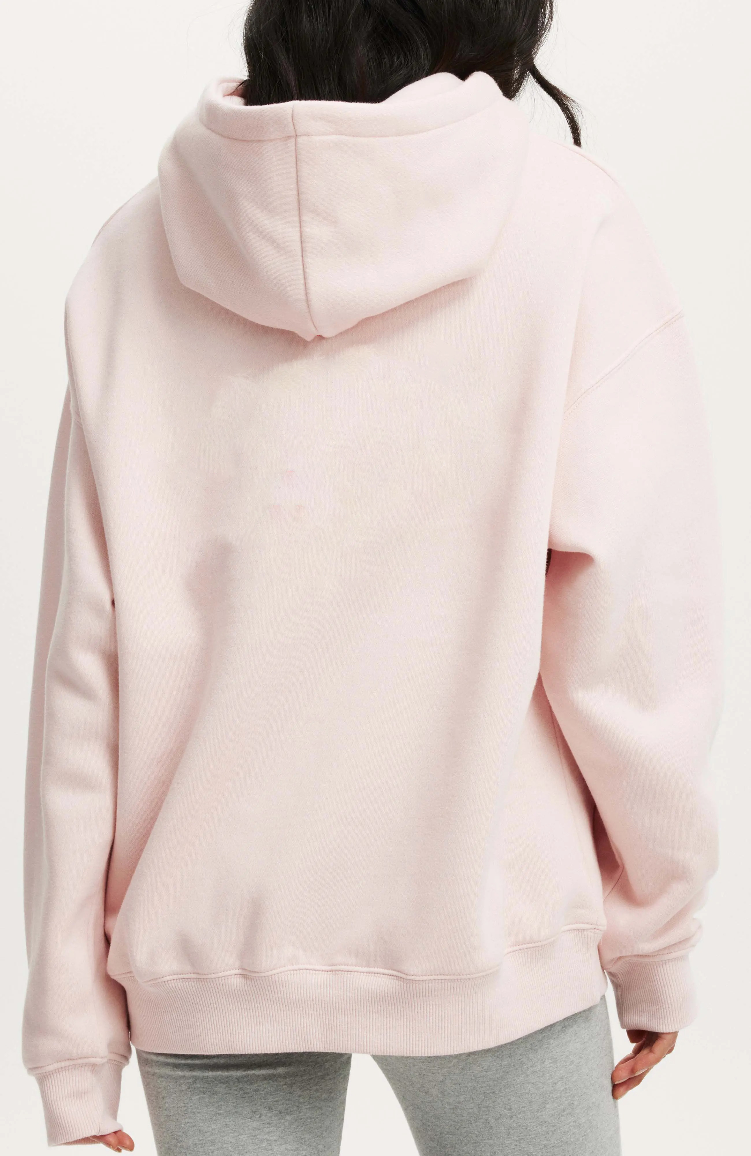 Custom Made Women's Hoodies Custom DTF Printed Oversized Baby Pink Loose Fit Organic Cotton Fleece Streetwear Winter Acid Wash