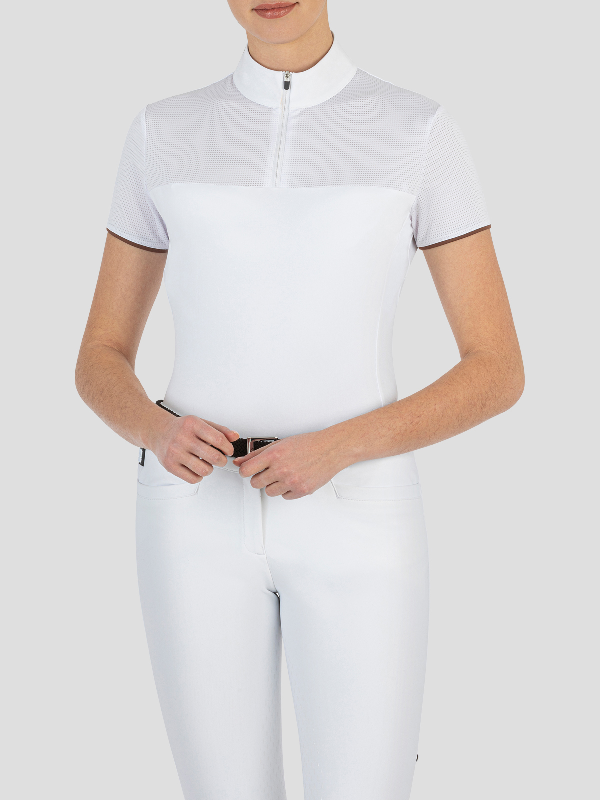 High Quality Plus Size Women Spandex Polyester Stretch Solid Breathable Anti-Wrinkle Embroidered O-Neck Full Sleeve Casual Basic