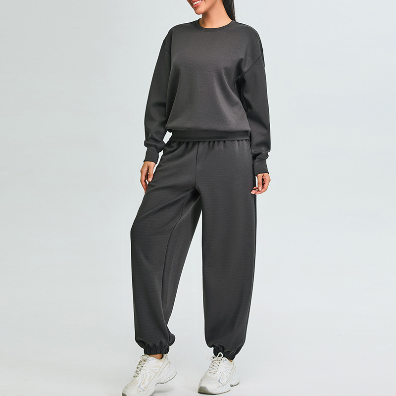 2025 Fall Winter Spandex/Nylon Lounge Set Women Loose Fit Breathable Hoodie Yoga Outfit Front Soft Comfortable Casual Sportswear