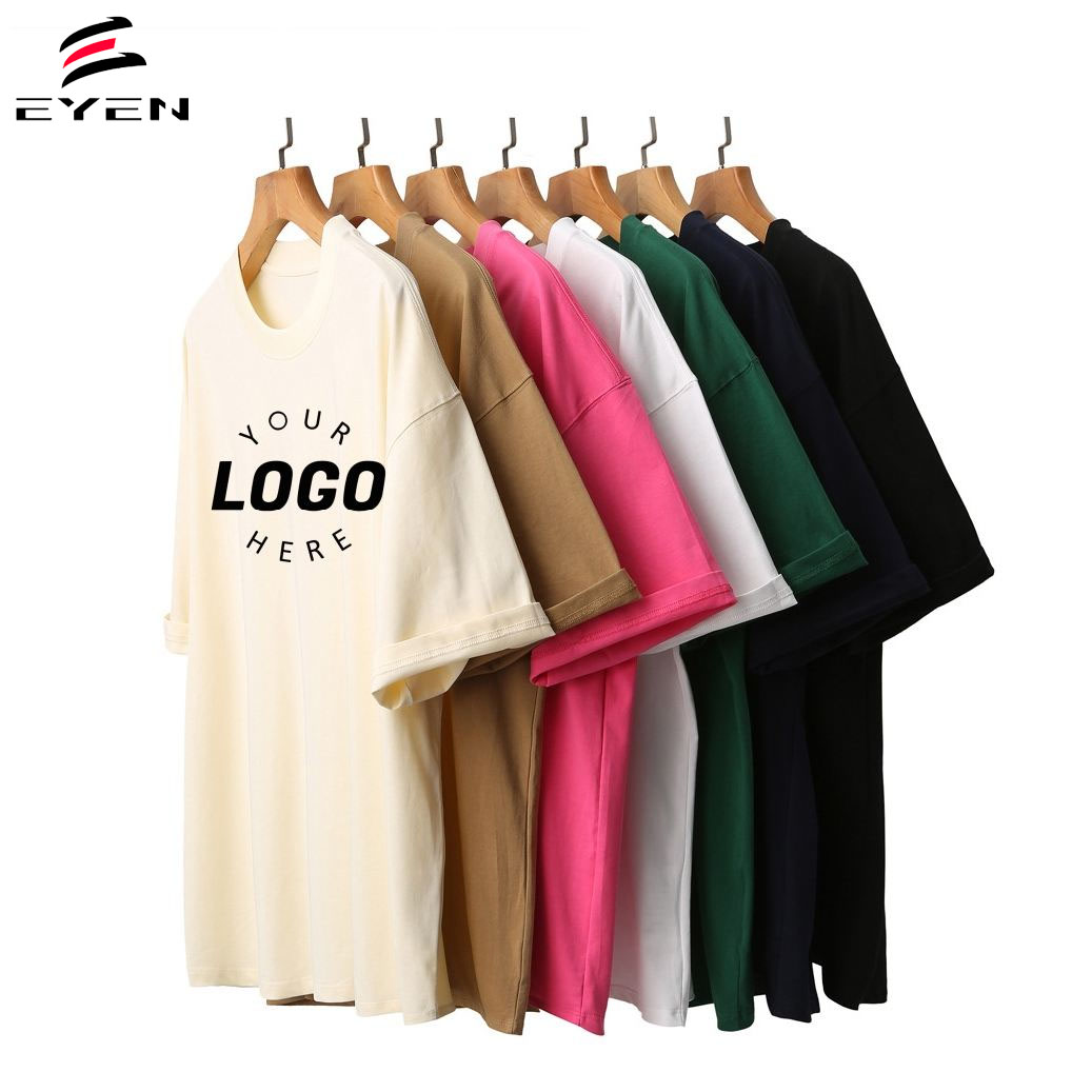 Custom Logo Print Graphic T-shirts Women Men Oversized 100% Cotton Printed Blank Vintage Distressed Short Long Sleeve T Tshirt