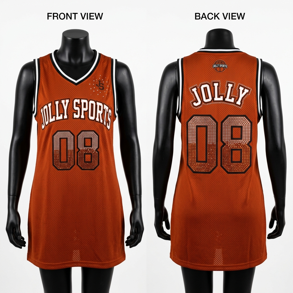 Women's Basketball Jersey Dress GSM Premium Mesh Fabric Yellow Sleeveless Stitched Graphics Custom Basketball Jersey Breathable