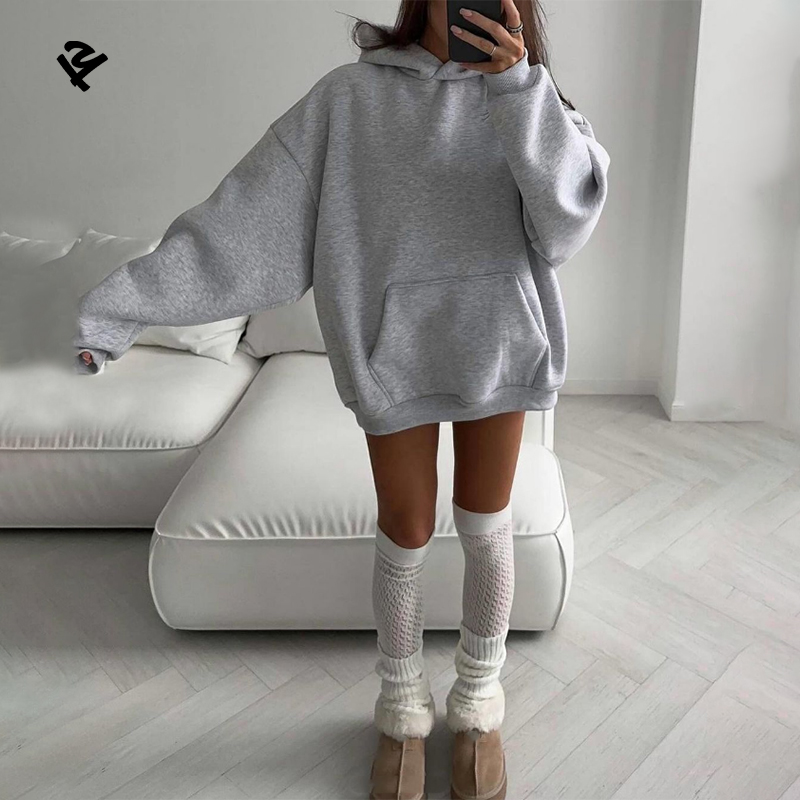 F240549 Custom Hoodies for Women Trendy Oversized Long Sleeve Pullover Sweatshirts Casual Streetwear Fall 2026 Women Clothes