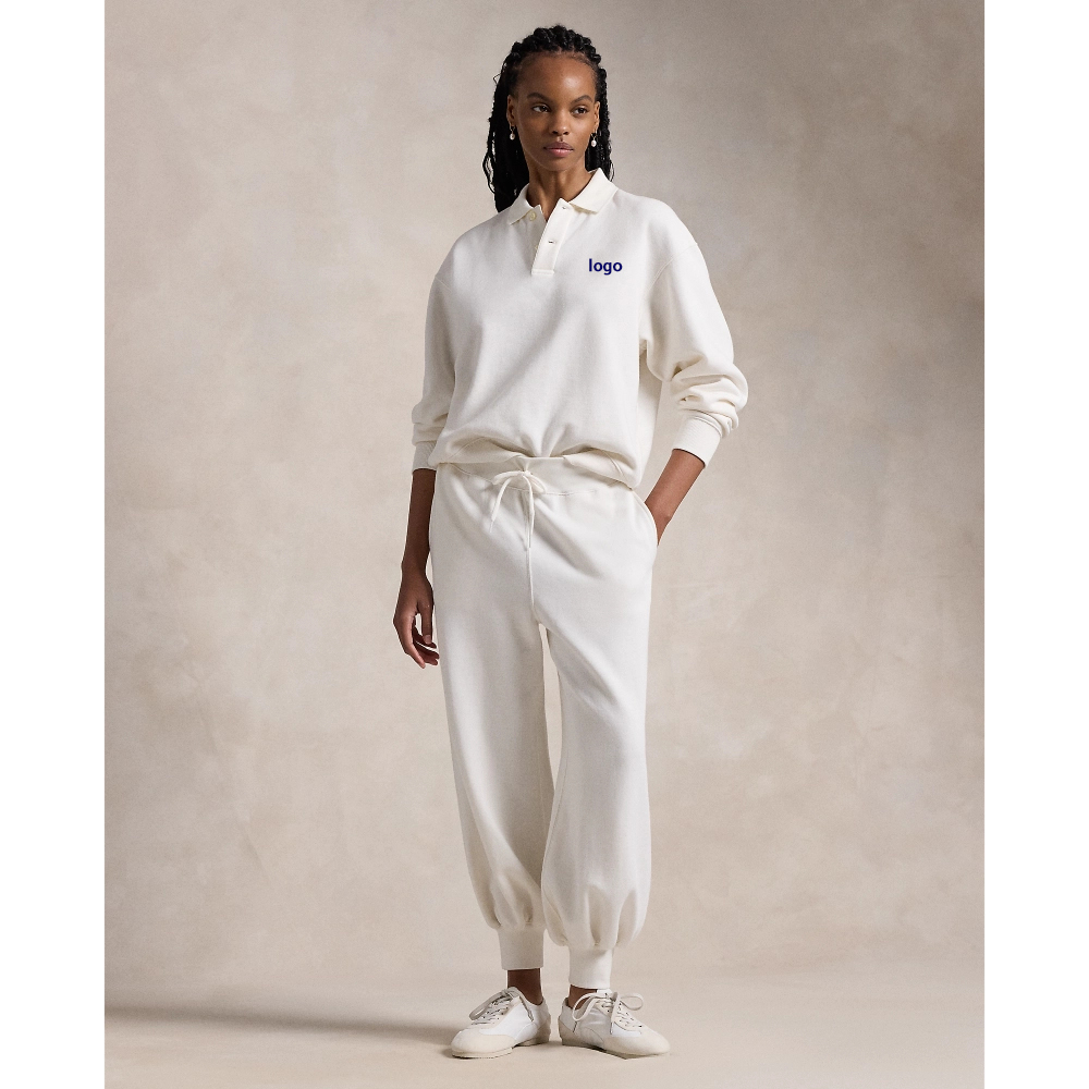 DUOLLB Women's Chic Long Sleeve Polo Sweatshirt Hoodie New Fashion LOGO Top With Plus Size Feature for Winter Spring/Autumn