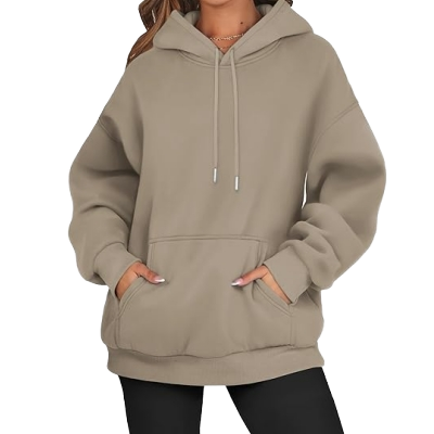 Women's High Quality Autumn Oversize Falling Shoulder Sleeves Sweatshirt Thick Knitted Hooded Hoodies Wholesale Low Price Custom