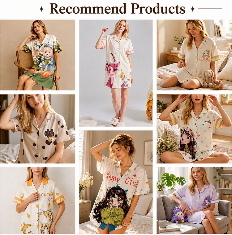 Summer Short Sleeve 2 Piece Loungewear Homewear Short-sleeved Women's Pajamas Set