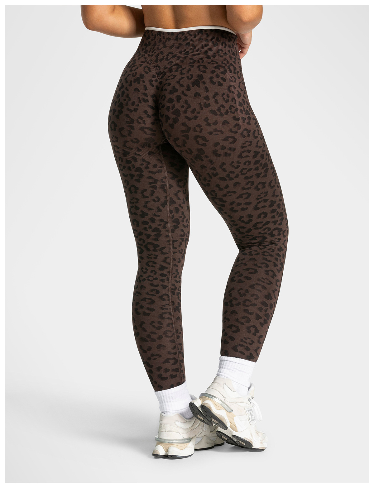 Women's Leopard Print Yoga Pants Spandex/Nylon Seamless Tummy Control Quick Dry Breathable Gym Fitness Sets