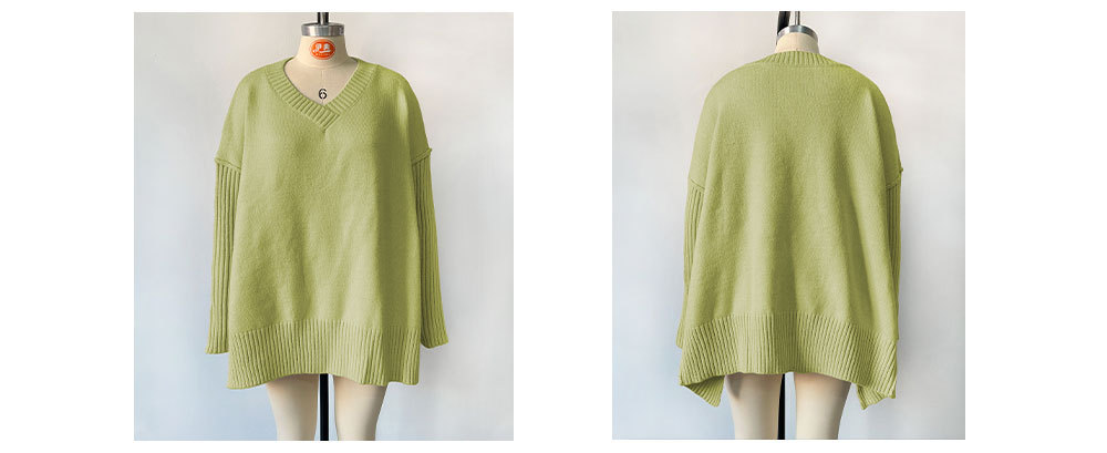 New Arrival Women's V-neck Big Size Fashion Knit Sweater Sexy Pullover Sweater