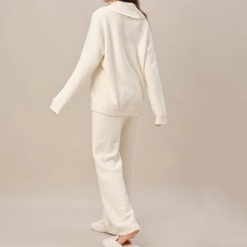 Knit Casual Women Pajamas Soft Ladies Homewear 2 PCS Women Sleepwear.