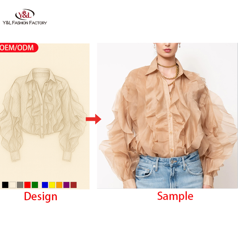 Custom OEM High Quality Loose Fit Casual Cotton Women's Striped Eco-Friendly Anti-Wrinkle Shirt Blouse