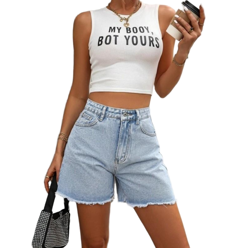 Best-Selling Summer High-Quality Women Denim Shorts Custom Logo Women's Stylish Casual Denim Shorts