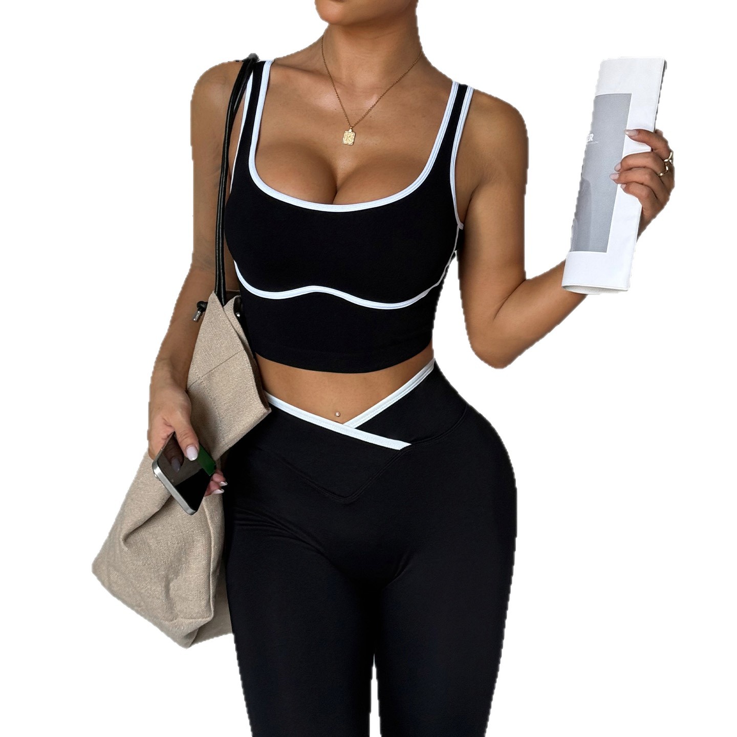 LVD341 Sports Wear Gym Fitness Yoga Sets Fitness Clothing Activewear Sets Women Sportswear V Waist Workout Clothes for Women