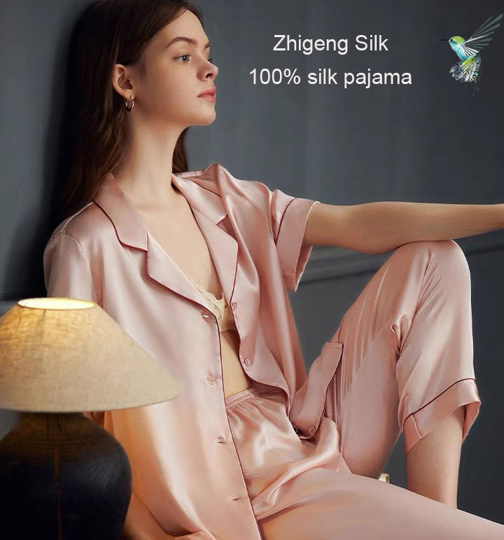 Women Silk Pajamas Set Women Sleepwear
