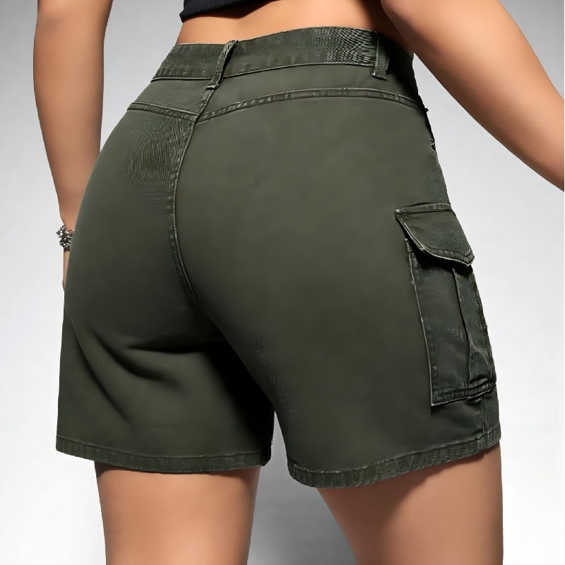 Customized Best-Selling Women's Green Fashionable High-Quality Sexy Slim-Fit Denim Shorts 100%Cotton Jeans Shorts
