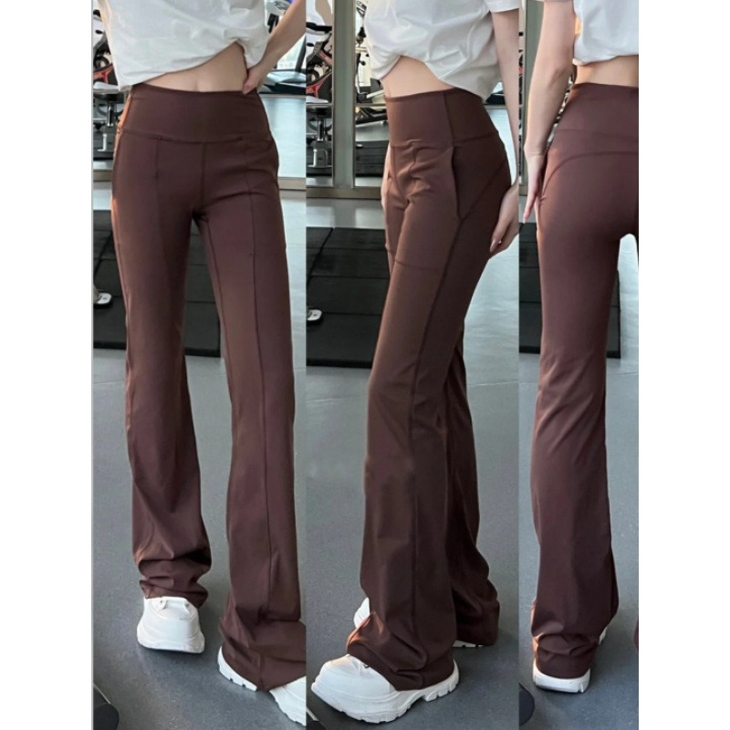 Women's High-waist Flared Pants with Pockets, Suitable for Sports, Fitness, Running, Casual Wear, and Yoga